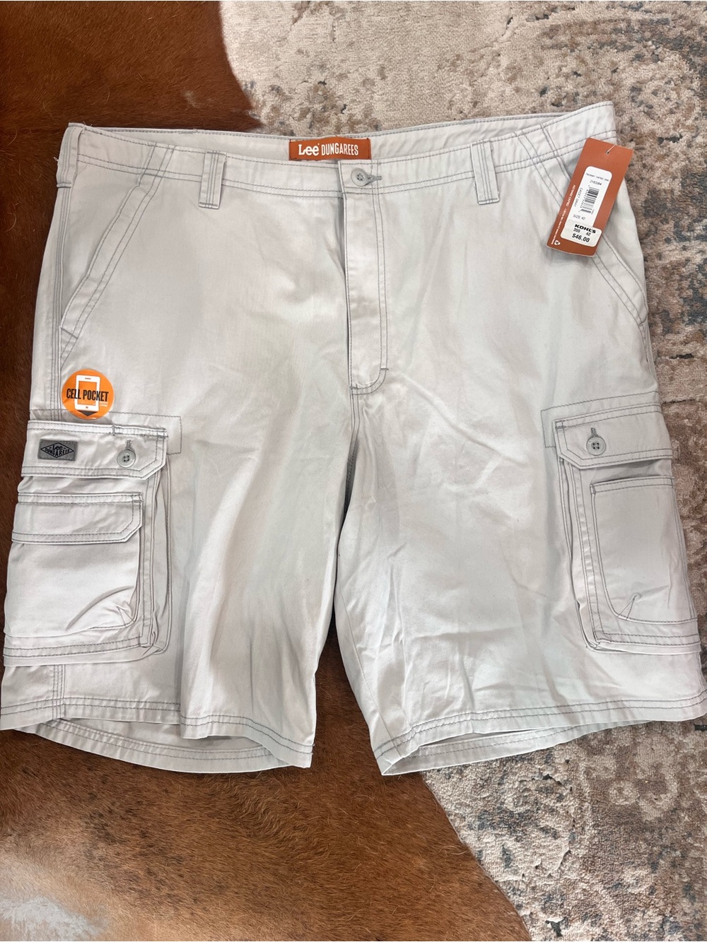 NWT Men's Lee Dungarees Size 42 Wyoming Cargo Shorts Cadet Gray - Picture 6 of 10